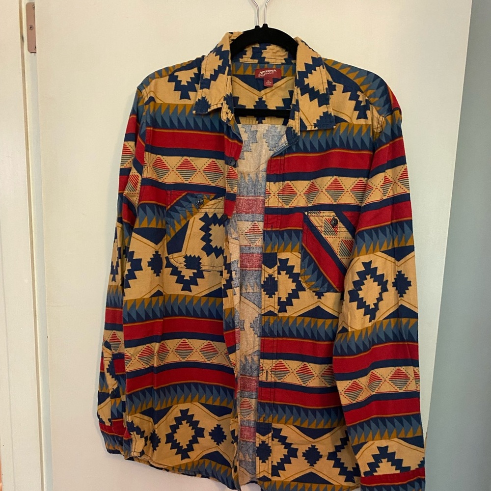 COPY - MENS ARIZONA WESTERN TRIBAL FLANNEL SHIRT SIZE XL